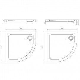 STQ2080 FRAME Поддон четверть круга 80*80