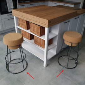 Стілець барний арт. BOUCH.SB.ANSU, база - метал кол. ANTHRACITE, сидіння - корок (2 частини)