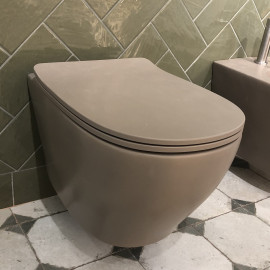 TEV006 01; 00 TEN Подвесной безободочный унитаз, белый глянцевый