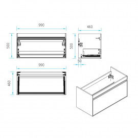 0022120L UP Тумба 100 з раковиною, світлий дуб