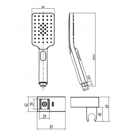 850120B UP Лейка с держателем, черный матовый