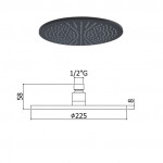 ZSOF 074 NO MASTER Верхний душ, черный. мат