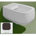 FG118G Унитаз подвесной безободочный с креплением, GRAFITE