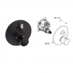 528358775 Balance matt black Наружная часть термостата д/душа