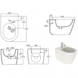 2020110 LAGUNA Биде подвесное + крепление