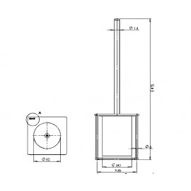 7060120 UP Щетка отдельностоящая д/унитаза, хром