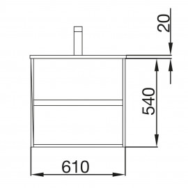 85029 Noja 600 Комплект меблів для ванної кімнати: тумба під раков. 600мм + раковина 610х460, колір темний дуб