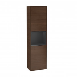 G470MTGN FINION Пенал, петлі справа, фасад - горіх, полиця - біла матова