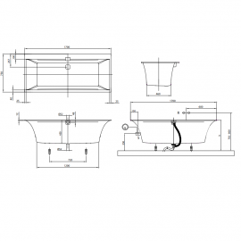 uBQ170SQE2DV-01 SQUARO EDGE 12 Ванна 170х75см, білий