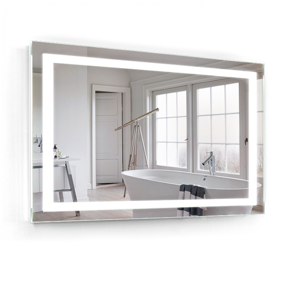 BOCA universal Дзеркало з білою підсвіткою вмикач кнопка збоку справа внизу, полотно стандарт 4 мм. 800х700/700х800