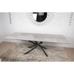Стол обеденный LINCOLN, светло-серый глянец