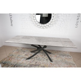 Стол обеденный LINCOLN, светло-серый глянец