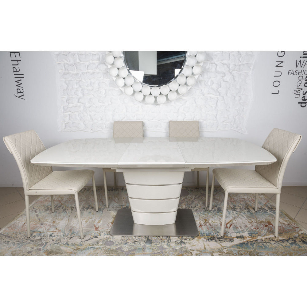 Стол обеденный ATLANTA, крем глянец