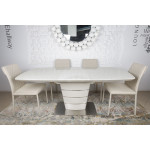 Стол обеденный ATLANTA, крем глянец