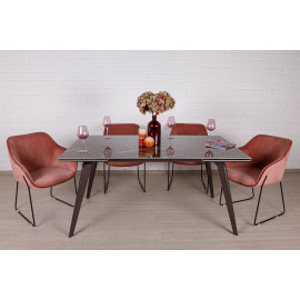 Стол обеденный ONTARIO, коричневый глянец