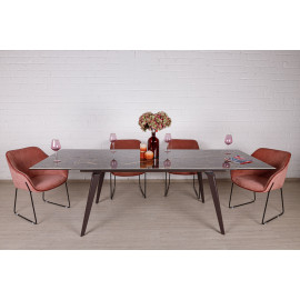 Стол обеденный ONTARIO, коричневый глянец