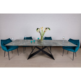 Стол обеденный ALMA, серо-голубой