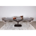 Стол обеденный VULCAN oval, коричневый глянец