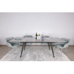 Стол обеденный ONTARIO, светло-серый глянец