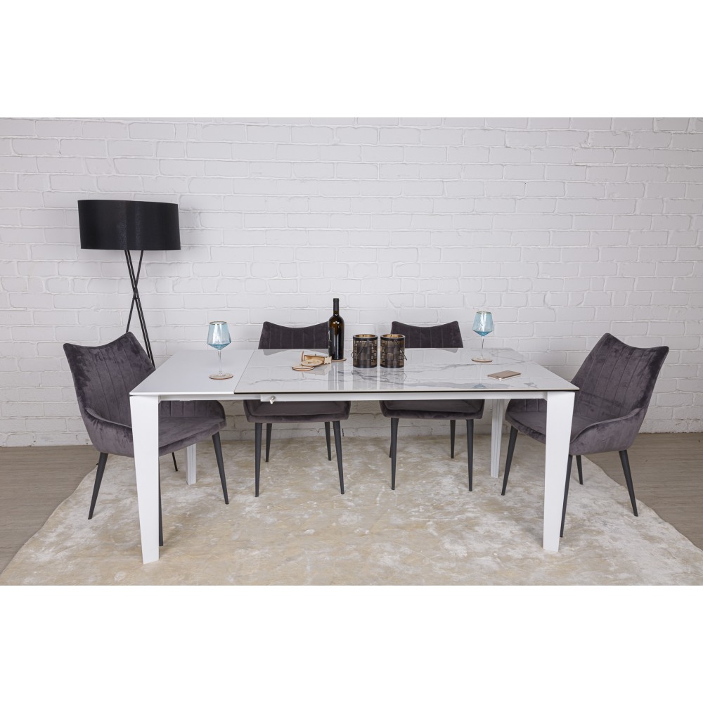 Стол обеденный LIVERPOOL, белый глянец