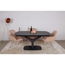 Стол обеденный VULCAN oval, серый антрацит