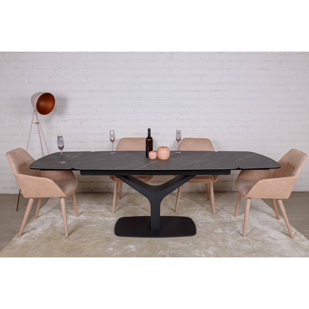 Стол обеденный VULCAN oval, серый антрацит