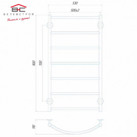 Полотенцесушитель электрический Классик П8 500x900 Э левое и правое подключение