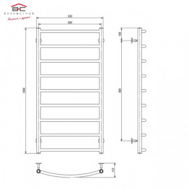 Полотенцесушитель электрический Классик П9 500x1000 Э левое и правое подключение	